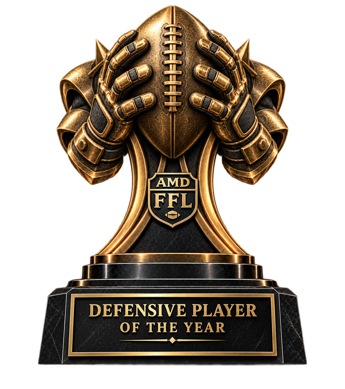 AMD FFL Defensive Player of the Year trophy
